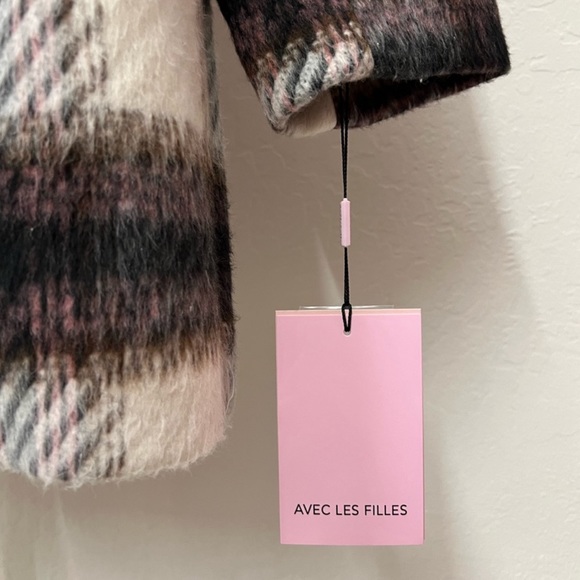 Avec Les Filles Plaid Shawl Collar Jacket Coat NWT - Picture 9 of 12